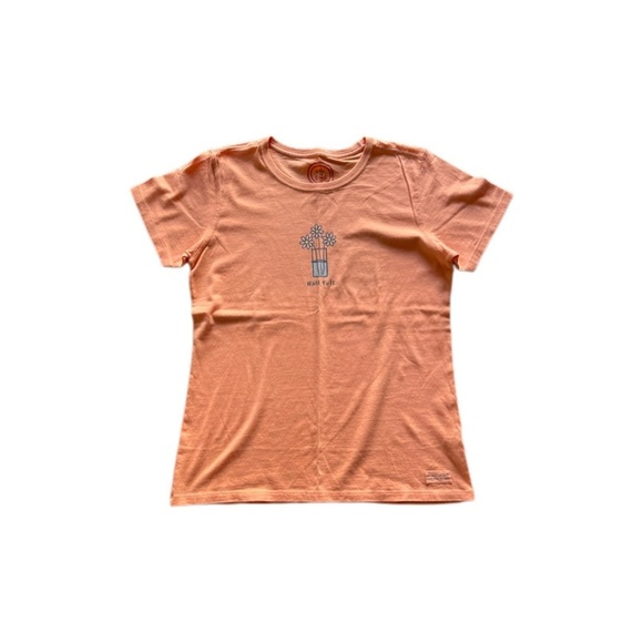 Life Is Good Orange Cotton Graphic Tee “ Half Full” Classic Fit Women’s Medium - Picture 1 of 10